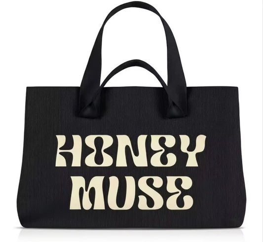 Honey Muse Large Tote Bag (Black)